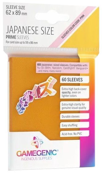 Gamegenic: Japanese Size Prime Sleeves (62x89 mm) 60 sztuk, Orange