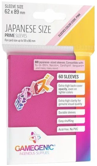 Gamegenic: Japanese Size Prime Sleeves (62x89 mm) 60 sztuk, Pink