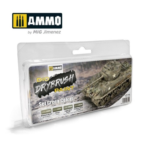 Ammo: DIO Drybrush Paint - Set Green Colors