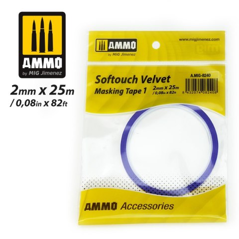 Ammo: Softouch Velvet Masking Tape 1 (2 mm x 25 m)