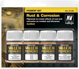 Vallejo: Pigment Set - Rust, Corrosion 4x35 ml