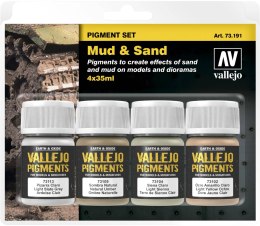 Vallejo: 73.191 - Pigment Set - Mud & Sand (4x35 ml)