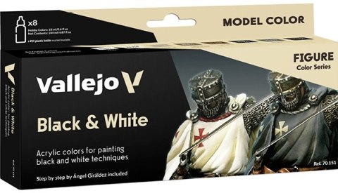 Vallejo: 70.151 - Model Color - Figure - Black & White (8 x 18 ml)